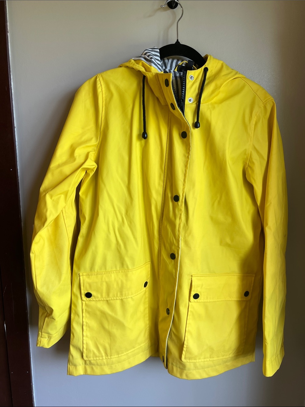 Topshop Bright Yellow Hooded Raincoat